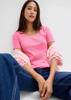 Damen bonprix Bekleidung·Röcke|Basics|Rippshirt mit reiner Bio-Baumwolle (2er Pack)