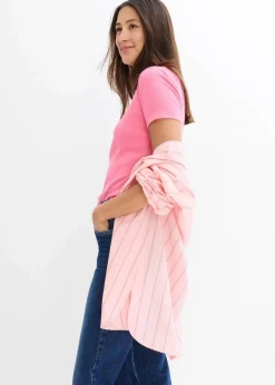 Damen bonprix Bekleidung·Röcke|Basics|Rippshirt mit reiner Bio-Baumwolle (2er Pack)