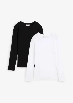 Discount Rippshirt mit reiner Bio-Baumwolle, (2er Pack) Damen Shirts & Tops|Basics
