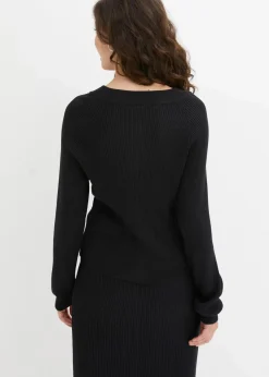 Clearance Ripp-Strickjacke in Viskose-Mix Damen Pullover & Strickjacken|Strickmode