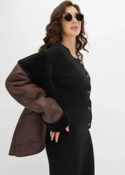 Clearance Ripp-Strickjacke in Viskose-Mix Damen Pullover & Strickjacken|Strickmode