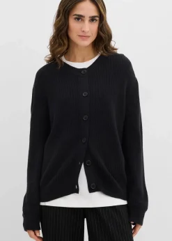 New Rippstrickjacke, Rundhals Damen Pullover & Strickjacken|Basics
