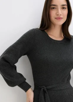 Best Ripp-Strickkleid aus fließendem Viskose-Mix Damen Kleider|Strickmode
