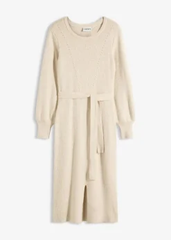 Damen bonprix Bekleidung·Umstandsmode|Bekleidung·Pullover & Strickjacken|Ripp-Strickkleid aus fließendem Viskose-Mix