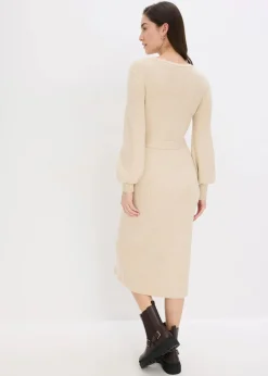 Damen bonprix Bekleidung·Umstandsmode|Bekleidung·Pullover & Strickjacken|Ripp-Strickkleid aus fließendem Viskose-Mix