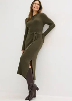 Damen bonprix Bekleidung·Umstandsmode|Strickmode|Ripp-Strickkleid aus Viskose-Mix