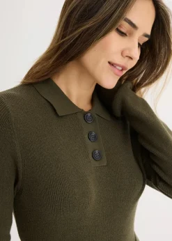 Damen bonprix Bekleidung·Umstandsmode|Strickmode|Ripp-Strickkleid aus Viskose-Mix