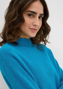 New Rippstrickpullover aus reiner Bio-Baumwolle Damen Bekleidung·Umstandsmode|Strickmode