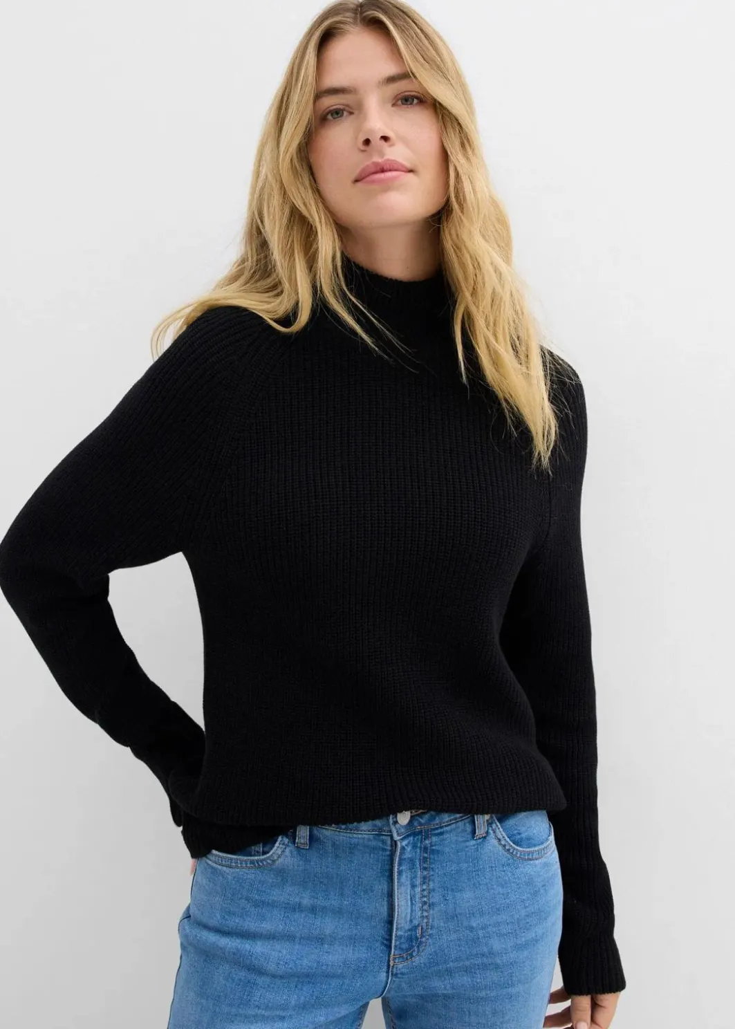 Damen bonprix Bekleidung·Umstandsmode|Strickmode|Rippstrickpullover aus reiner Bio-Baumwolle