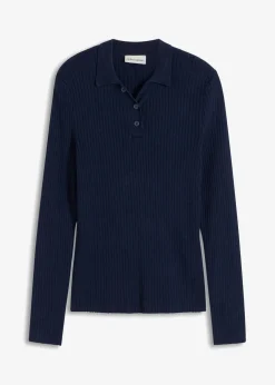 Sale Ripp-Strickpullover aus Viskose-Mix Damen Nachhaltigere Materialien
