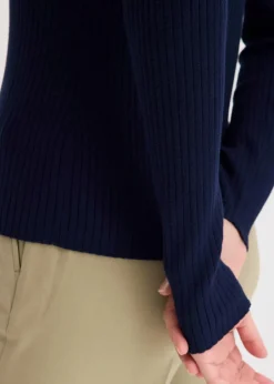 Sale Ripp-Strickpullover aus Viskose-Mix Damen Nachhaltigere Materialien