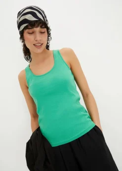 Damen bonprix Unterhemden|Basics|Ripp-Top aus reiner Bio-Baumwolle