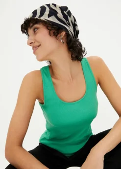 Damen bonprix Unterhemden|Basics|Ripp-Top aus reiner Bio-Baumwolle
