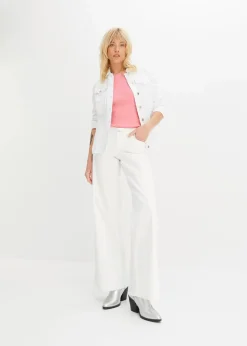 Damen bonprix Basics|Shirts & Tops|Ripp-Top aus reiner Bio-Baumwolle (2er Pack)