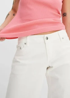 Damen bonprix Basics|Shirts & Tops|Ripp-Top aus reiner Bio-Baumwolle (2er Pack)