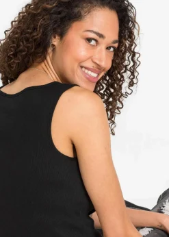 Damen bonprix Nachhaltigere Materialien|Shirts & Tops|Ripp-Top mit Reißverschluss