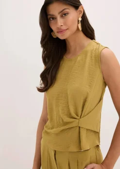 Damen bonprix Shirts & Tops|Blusen & Tuniken|Ärmelloses Blusentop mit Knoten