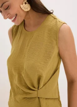 Damen bonprix Shirts & Tops|Blusen & Tuniken|Ärmelloses Blusentop mit Knoten