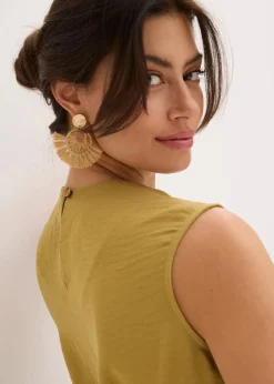 Damen bonprix Shirts & Tops|Blusen & Tuniken|Ärmelloses Blusentop mit Knoten