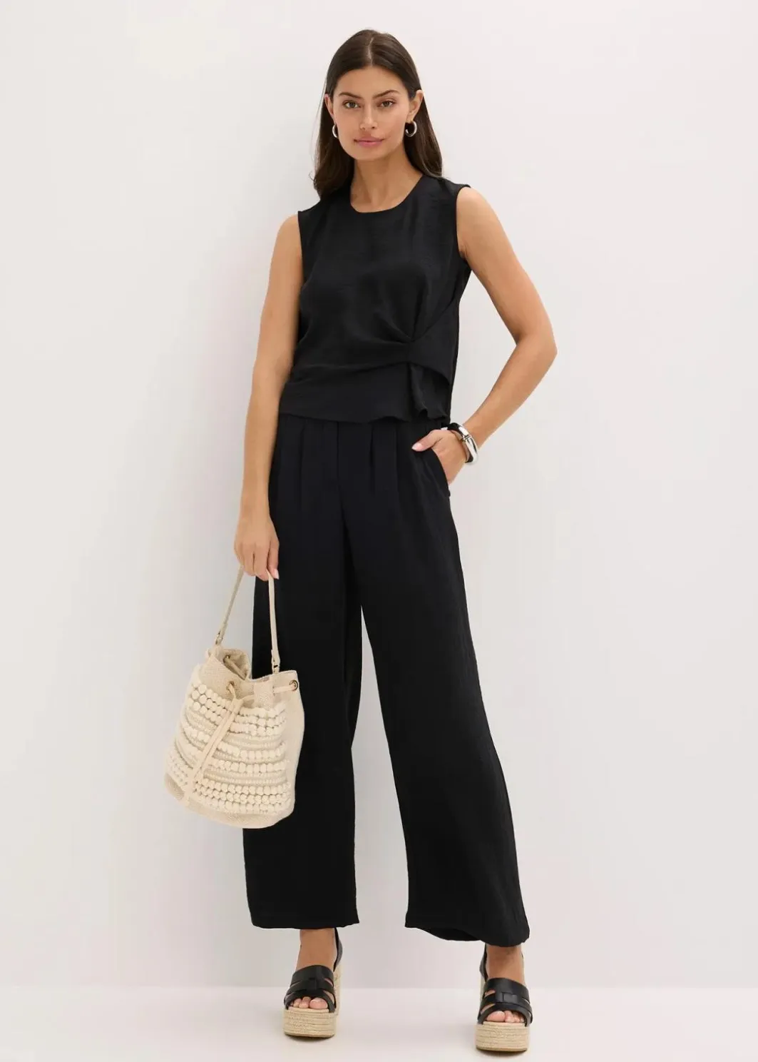 Damen bonprix Bekleidung·Jacken & Mäntel|Blusen & Tuniken|Ärmelloses Blusentop mit Knoten