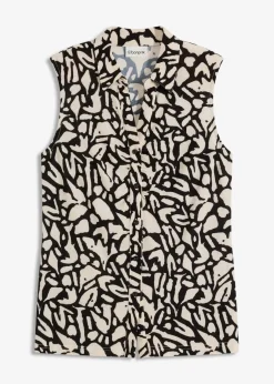 Damen bonprix Shirts & Tops|ärmelloses Poloshirt mit Raffung