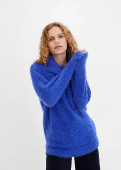 Damen bonprix Pullover & Strickjacken|Strickmode|Rollkragenpullover aus weichem Federgarn