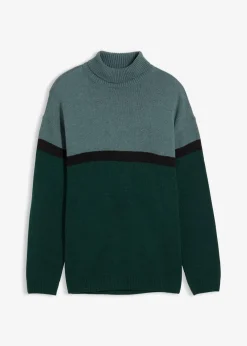 Rollkragenpullover im Colourblocking-Design Herren Pullover & Strickjacken|Große Größen