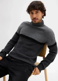 New Rollkragenpullover im Colourblocking-Design Herren Große Größen|Pullover & Strickjacken