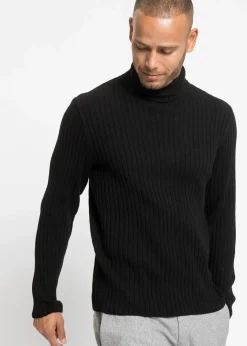 Herren bonprix Große Größen|Pullover & Strickjacken|Rollkragenpullover in Rippstruktur mit recycelter Baumwolle