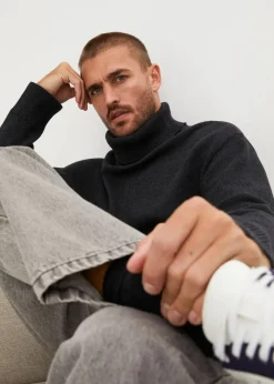 Discount Rollkragenpullover mit Baumwolle, Loose Fit Herren Große Größen|Pullover & Strickjacken