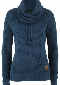 Damen bonprix Pullover & Strickjacken|Strickmode|Rollkragenpullover mit Kordeln