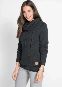 Damen bonprix Bekleidung·Umstandsmode|Pullover & Strickjacken|Rollkragenpullover mit Kordeln