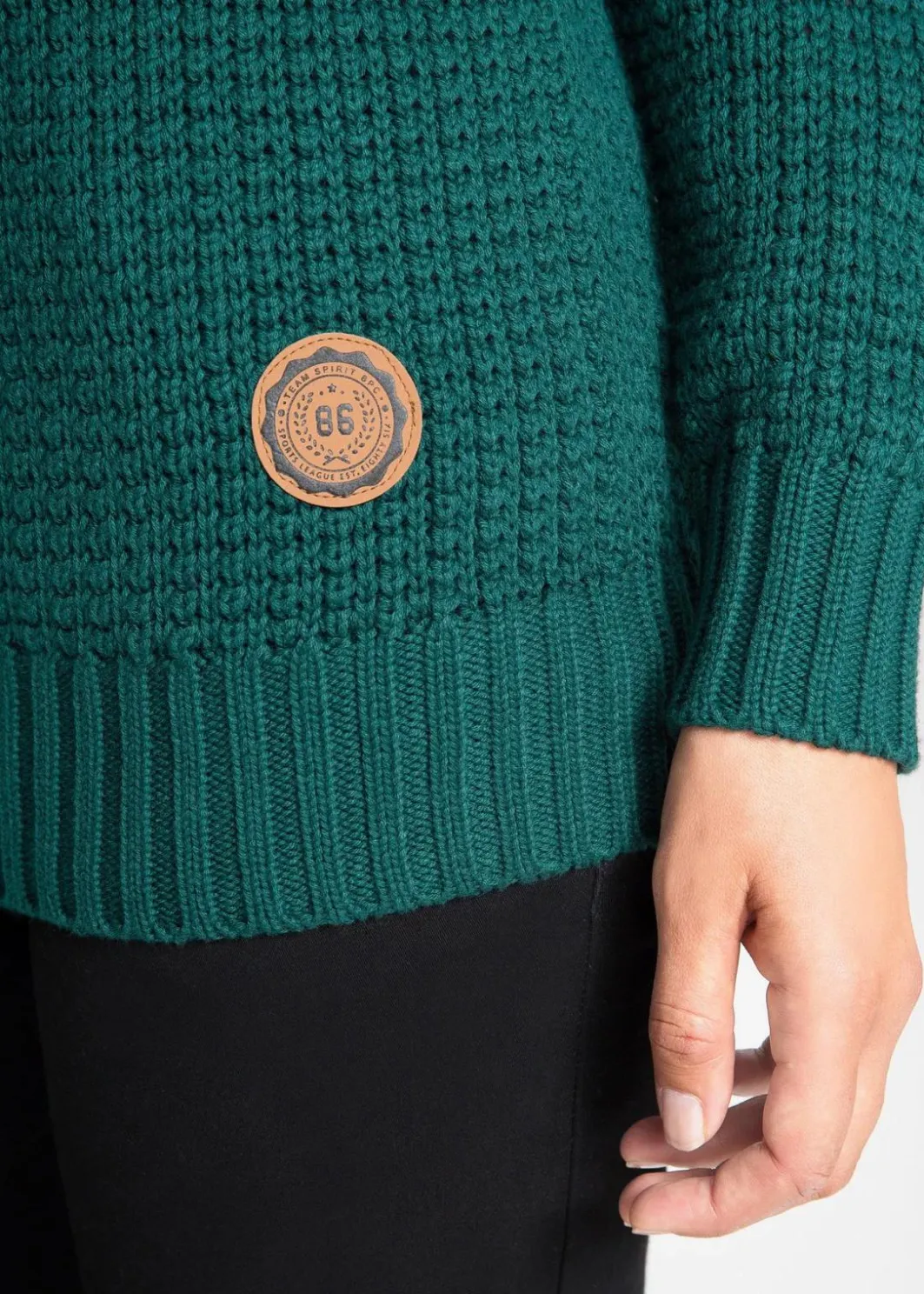 Damen bonprix Pullover & Strickjacken|Strickmode|Rollkragenpullover mit Kordeln
