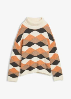 Damen bonprix Bekleidung·Umstandsmode|Strickmode|Rollkragenpullover mit Muster