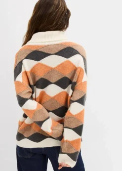 Damen bonprix Bekleidung·Umstandsmode|Strickmode|Rollkragenpullover mit Muster