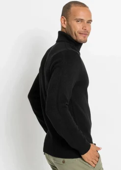 Herren bonprix Pullover & Strickjacken|Basics|Rollkragenpullover mit Rippbündchen