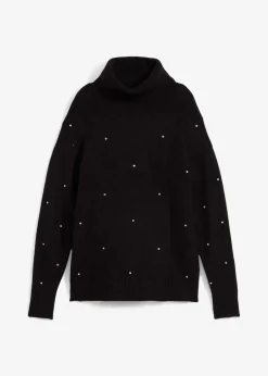 Best Rollkragenpullover mit Strasssteinen Damen Pullover & Strickjacken|Strickmode