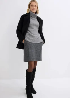 Damen bonprix Pullover & Strickjacken|Strickmode|Rollkragenpullover mit Strasssteinen
