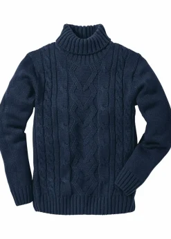 Rollkragenpullover mit Zopfmuster Herren Pullover & Strickjacken|Große Größen