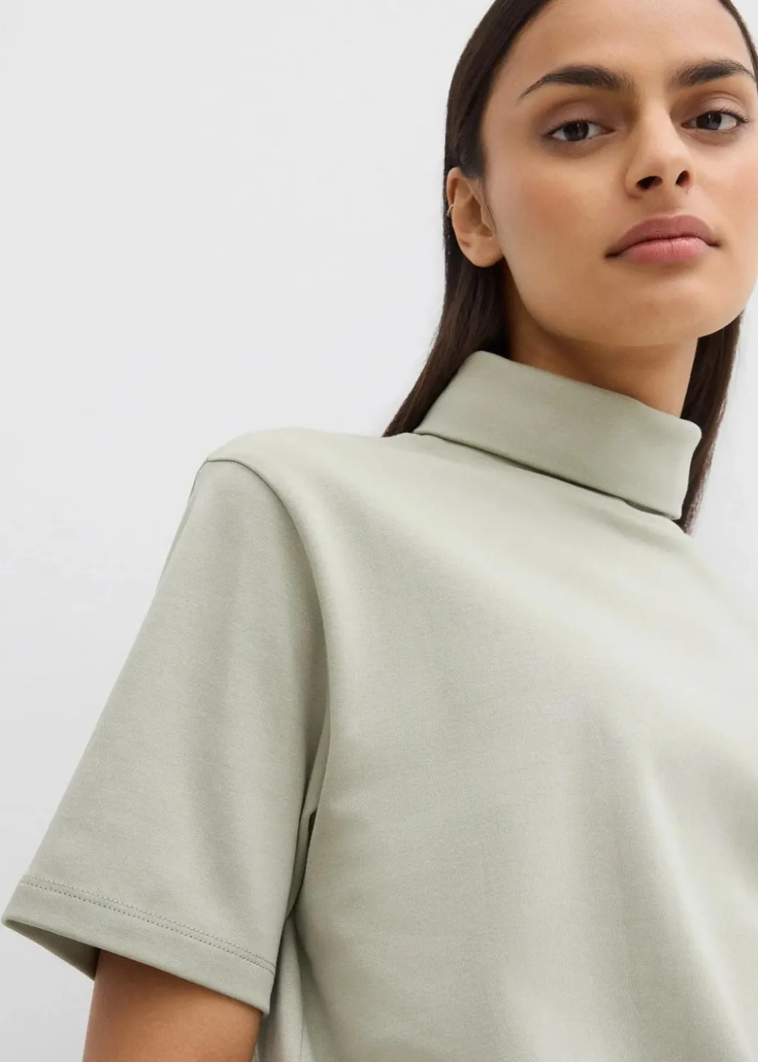 Damen bonprix Shirts & Tops|Rollkragenshirt aus reiner Bio-Baumwolle
