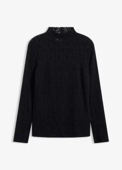 Outlet Rollkragenshirt aus Spitze Damen Shirts & Tops