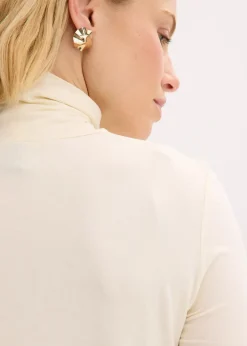 Damen bonprix Shirts & Tops|Rollkragenshirt mit dekorativen Knöpfen