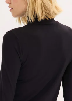 Best Rollkragenshirt mit dekorativen Knöpfen Damen Shirts & Tops