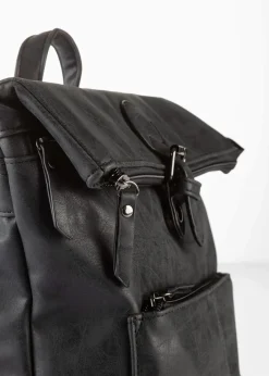 New Rucksack mit Außentasche und Schnallendetail Damen Taschen