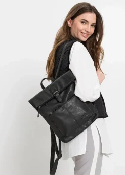 New Rucksack mit Außentasche und Schnallendetail Damen Taschen