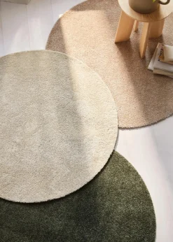 bonprix Veloursteppiche|Runde Teppiche|Runder waschbarer Teppich mit weichem Flor