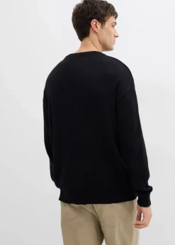 Clearance Rundhalspullover aus weichem Baumwollmix, Loose Fit Herren Große Größen|Pullover & Strickjacken