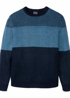 Sale Rundhalspullover im Colourblocking Herren Große Größen|Pullover & Strickjacken