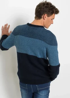 Sale Rundhalspullover im Colourblocking Herren Große Größen|Pullover & Strickjacken