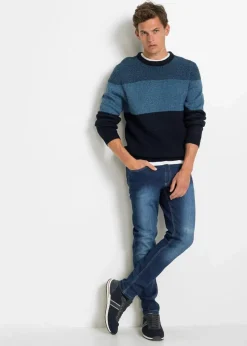 Sale Rundhalspullover im Colourblocking Herren Große Größen|Pullover & Strickjacken